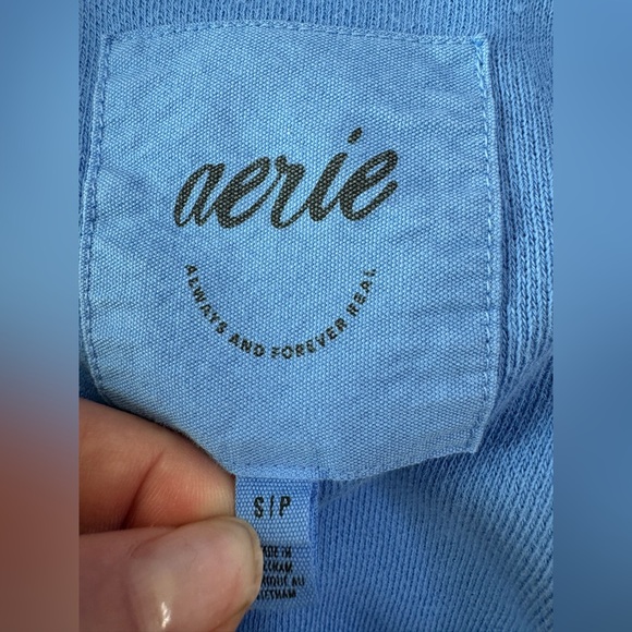 Aerie Starry Skies Open Neck Oversized Sweatshirt Blue Small $65 - Picture 6 of 15